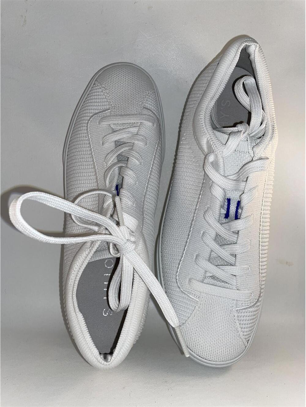 Rothy's Sneakers Lace Up White Women's Shoes Size 5 New NWOB